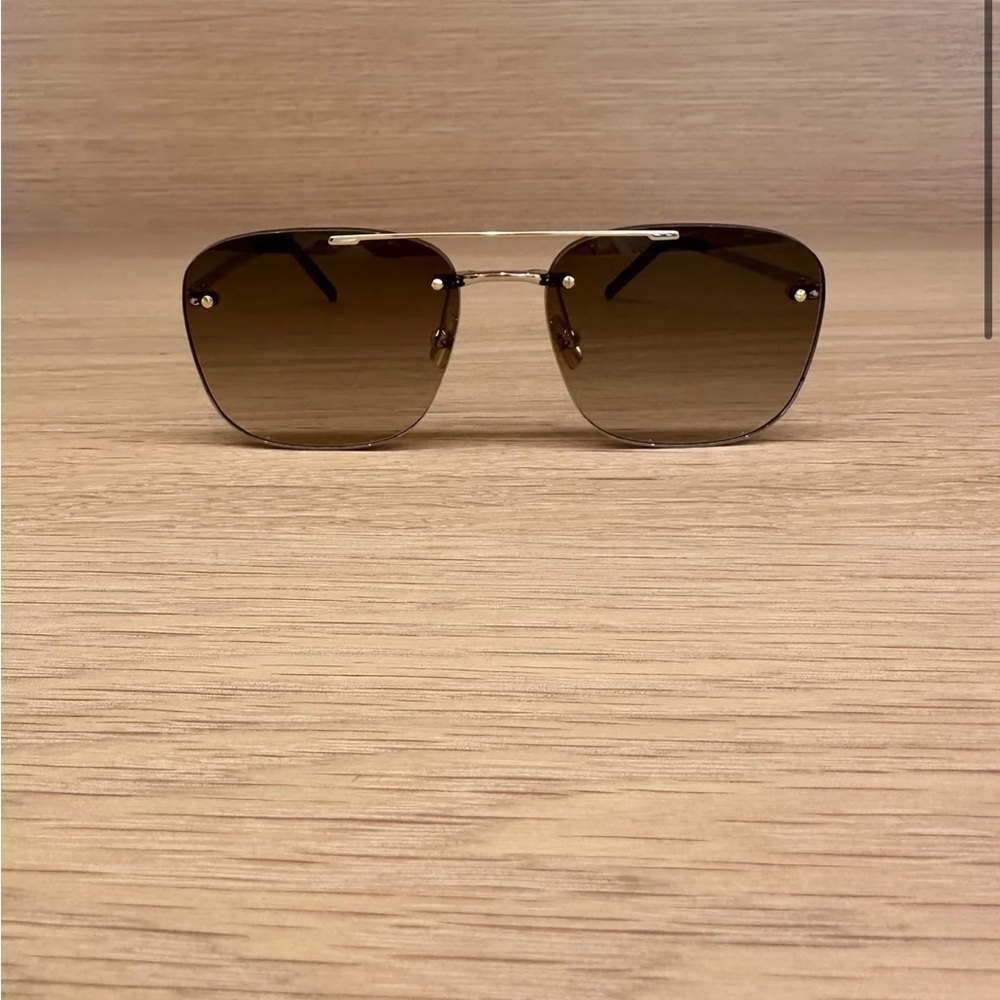 GOLD BROWN SL 309 RIMLESS SUNGLASSES